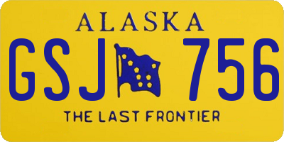 AK license plate GSJ756