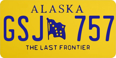AK license plate GSJ757