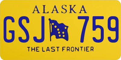 AK license plate GSJ759