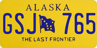 AK license plate GSJ765