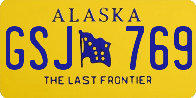 AK license plate GSJ769