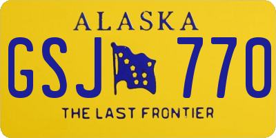 AK license plate GSJ770