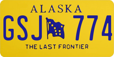 AK license plate GSJ774