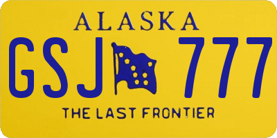 AK license plate GSJ777