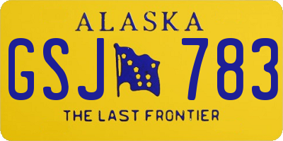 AK license plate GSJ783
