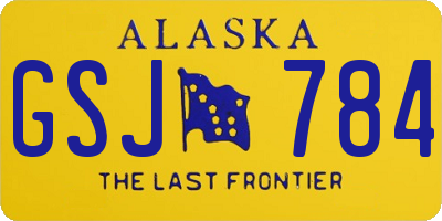 AK license plate GSJ784