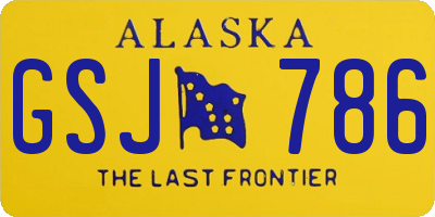 AK license plate GSJ786