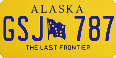 AK license plate GSJ787