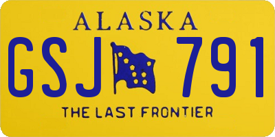 AK license plate GSJ791