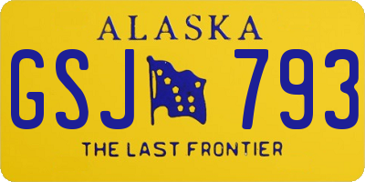 AK license plate GSJ793