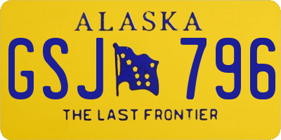 AK license plate GSJ796