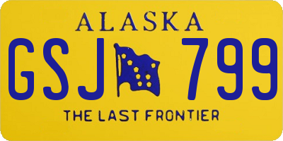 AK license plate GSJ799