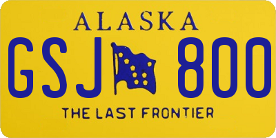 AK license plate GSJ800