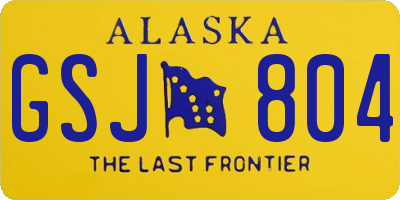 AK license plate GSJ804