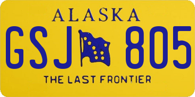 AK license plate GSJ805