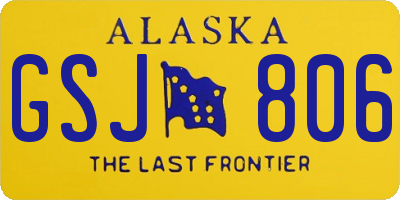 AK license plate GSJ806