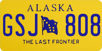 AK license plate GSJ808