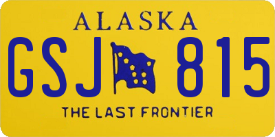 AK license plate GSJ815