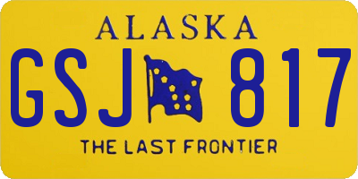 AK license plate GSJ817