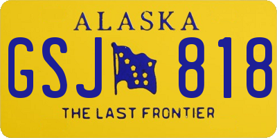 AK license plate GSJ818