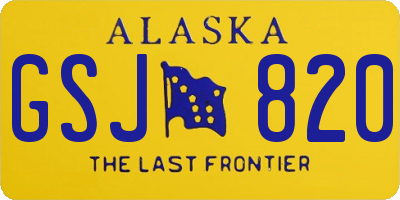 AK license plate GSJ820