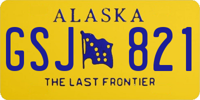 AK license plate GSJ821