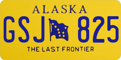 AK license plate GSJ825