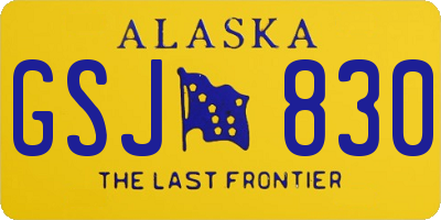 AK license plate GSJ830