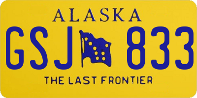 AK license plate GSJ833