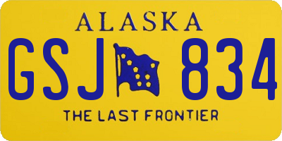 AK license plate GSJ834