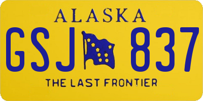 AK license plate GSJ837