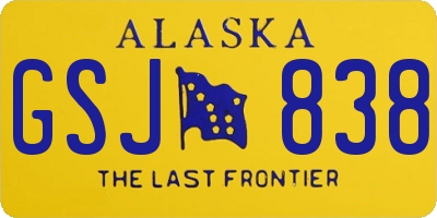 AK license plate GSJ838