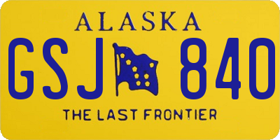 AK license plate GSJ840