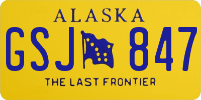 AK license plate GSJ847