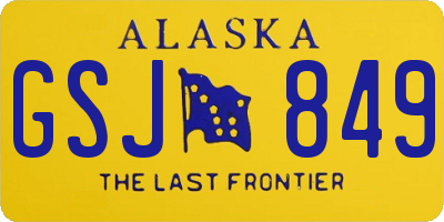 AK license plate GSJ849