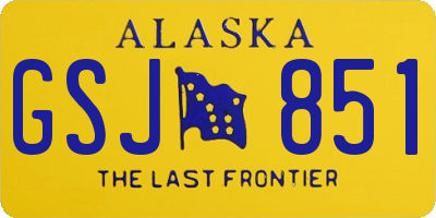 AK license plate GSJ851