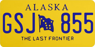 AK license plate GSJ855