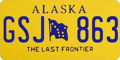 AK license plate GSJ863