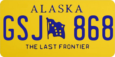 AK license plate GSJ868