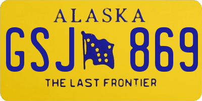AK license plate GSJ869