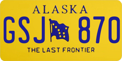AK license plate GSJ870