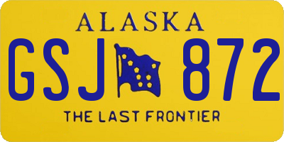 AK license plate GSJ872