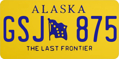 AK license plate GSJ875