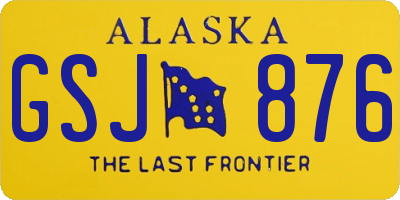 AK license plate GSJ876