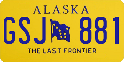 AK license plate GSJ881