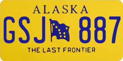 AK license plate GSJ887