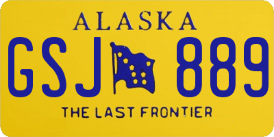 AK license plate GSJ889