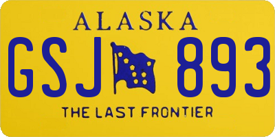 AK license plate GSJ893