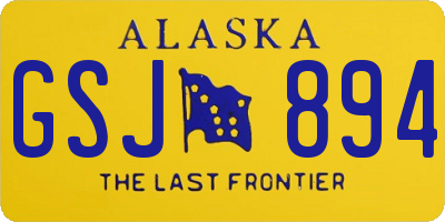 AK license plate GSJ894