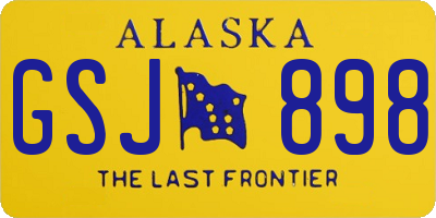 AK license plate GSJ898